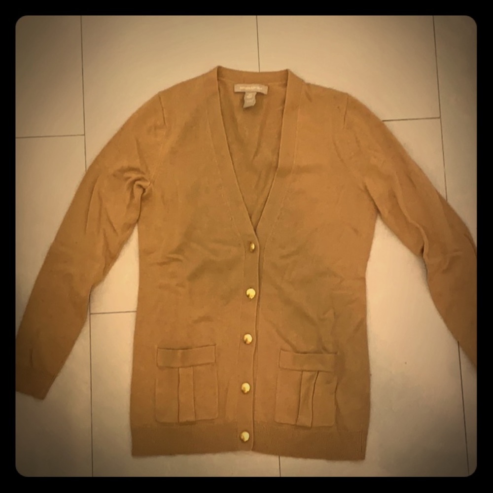 Camel Cardigan with gold buttons